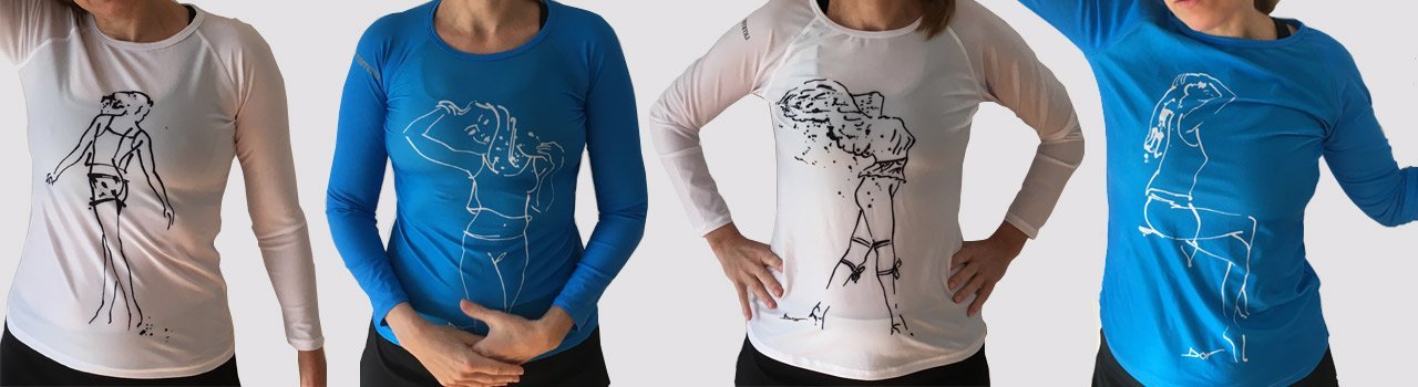 nammu swim shirts for women featuring original drawing art