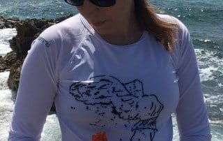 classic nammu blue and white original art swim shirt swim cap with soft visor