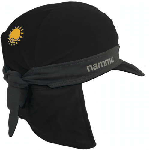 nammu swim cap extra UV protection with visor black