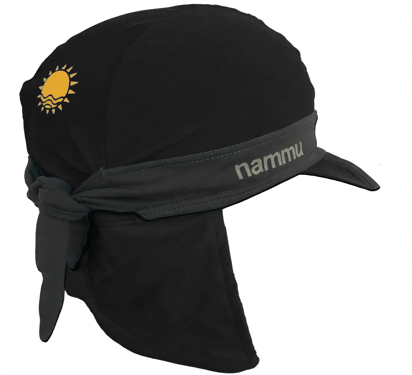 nammu swim cap extra UV protection with visor black