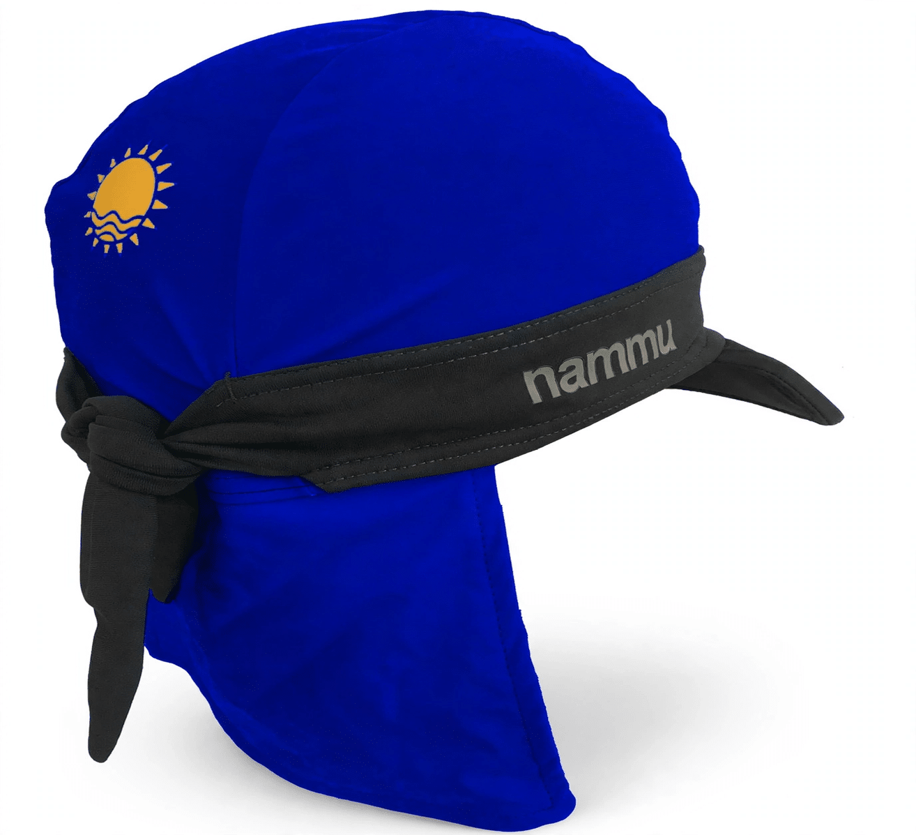 nammu swim cap extra UV protection with visor blue