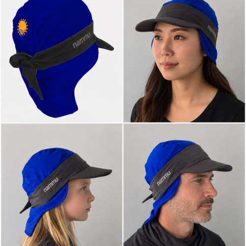 nammu sun protection swimming hats ear flap and visor