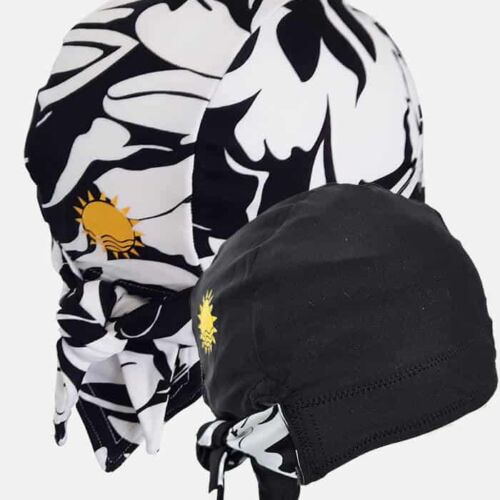 reversible balck and white Sun Protective Swim hats