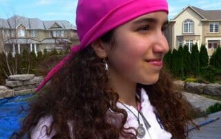 pretty in pink with nammu sun protective swim cap