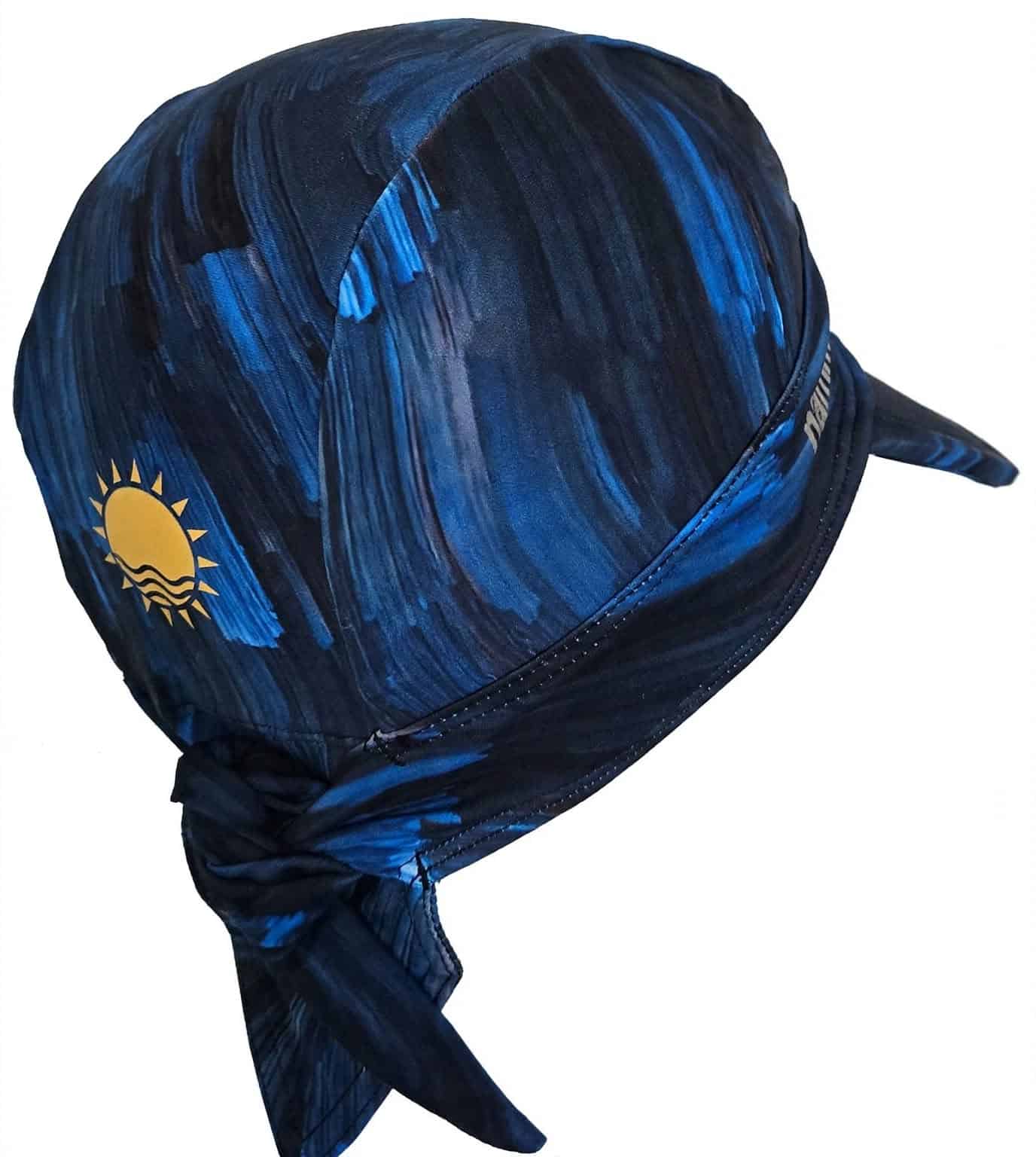 nammu sun protection swim hat classic visor blue abstract
