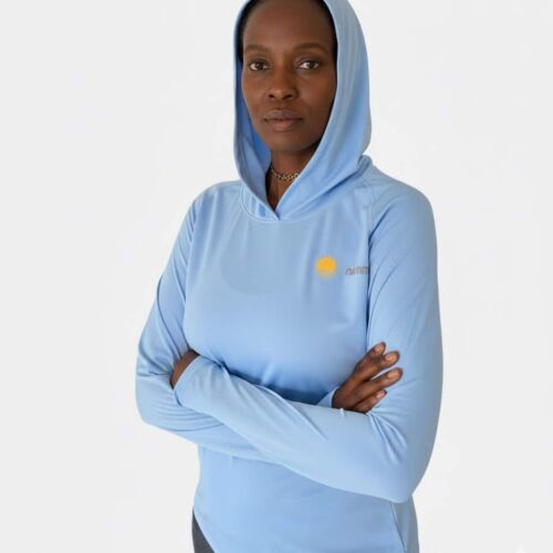 women nammu swim shirt with hoodie