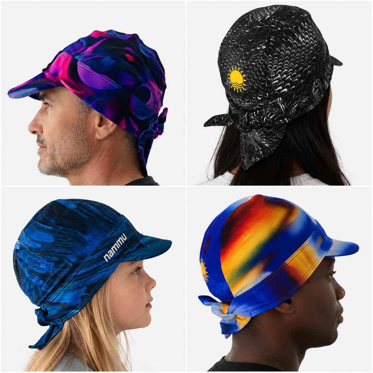 Nammu sun protection swim hats print classic with visor